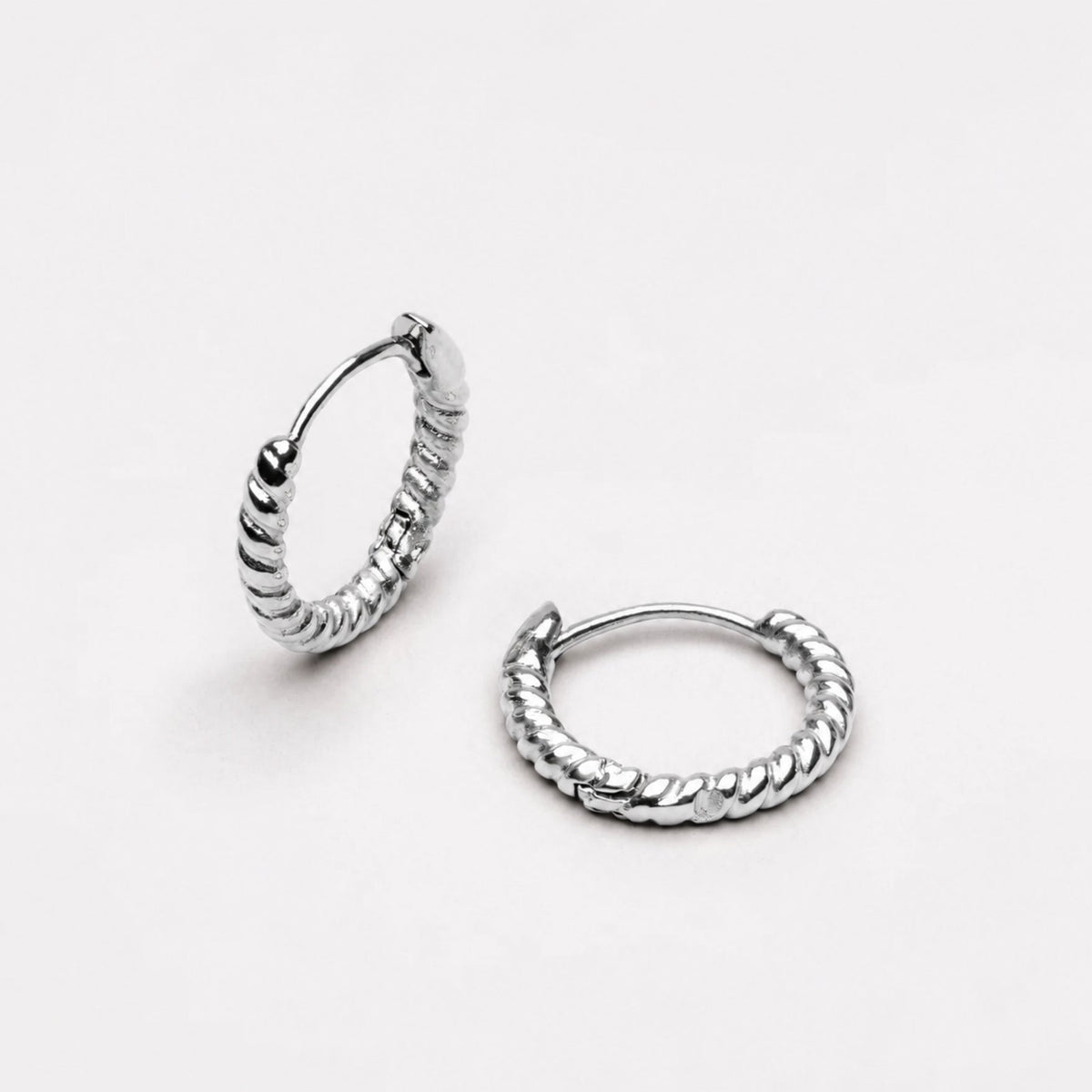 Twisted Rope Hoop Earrings, 10 mm
