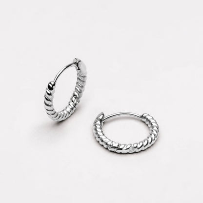 Twisted Rope Hoop Earrings, 10 mm