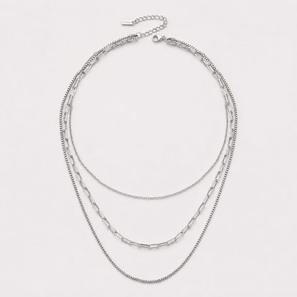 Triple Layer Chain Necklace — Saona