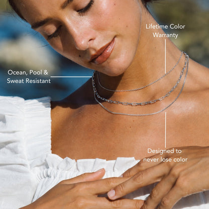 Triple Layer Chain Necklace — Saona