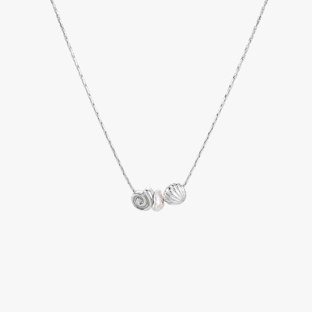 Shell and Freshwater Pearl Necklace, Adjustable — Shore