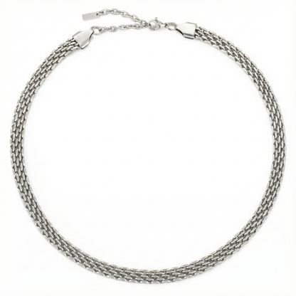 Woven Chain Choker, 6 mm, Steel — Sifnos