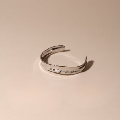 Sculpted Polished Open Cuff Bracelet — Sol