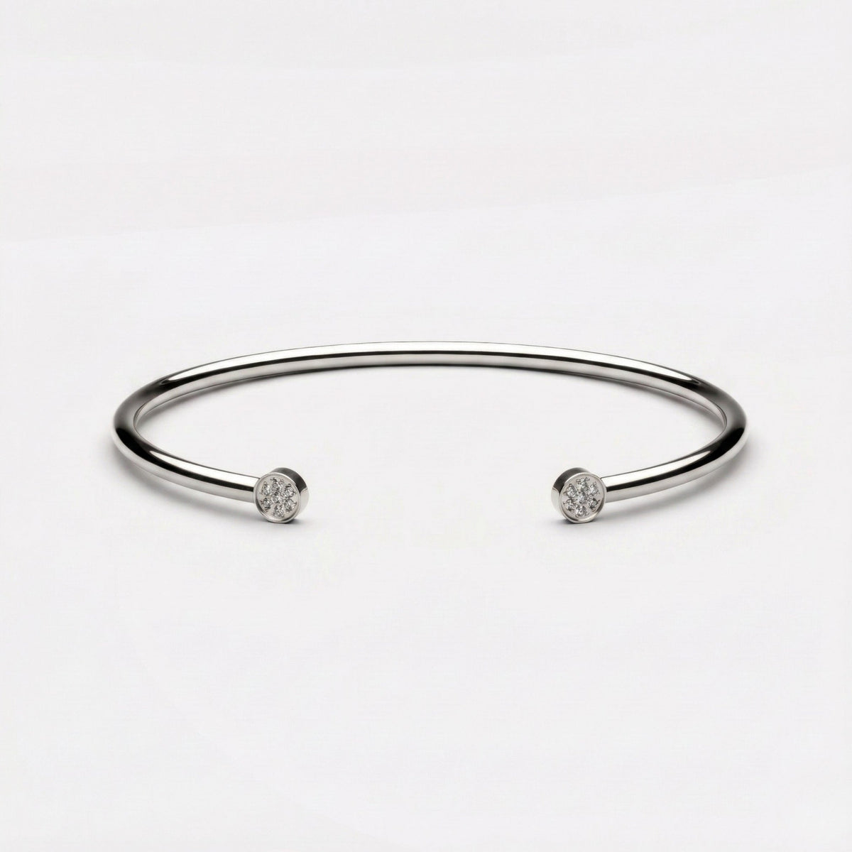 Pavé Disc End Cuff Bracelet — Mirari