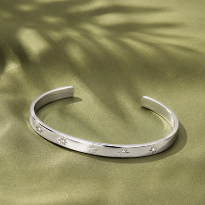 Starburst Zircon Cuff Bracelet — Starlight