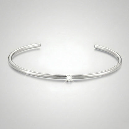 White Zircon Open Cuff Bracelet — Solar