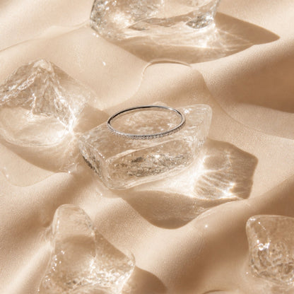 Fine Half-Set Zircon Band Ring — Glimmer