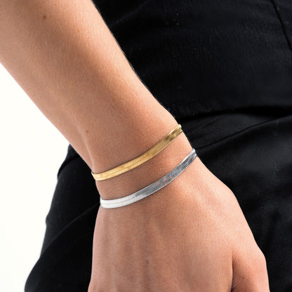Herringbone Bracelet, 4 mm × 16 cm — Kauai