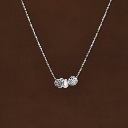 Shell and Freshwater Pearl Necklace, Adjustable — Shore