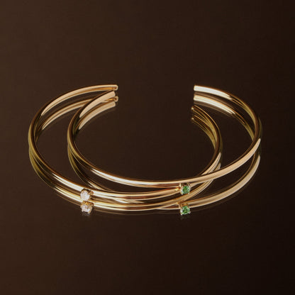 White Zircon Open Cuff Bracelet — Solar