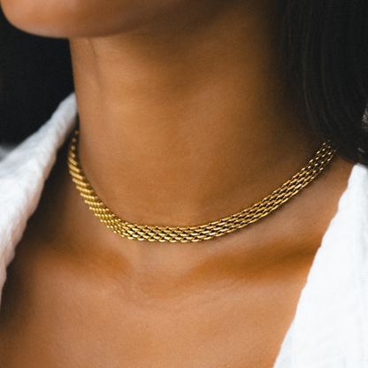 Woven Chain Choker, 6 mm, Steel — Sifnos