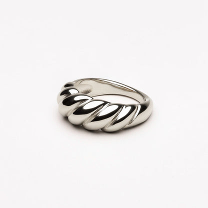 Ridged Dome Band Ring — Croissant
