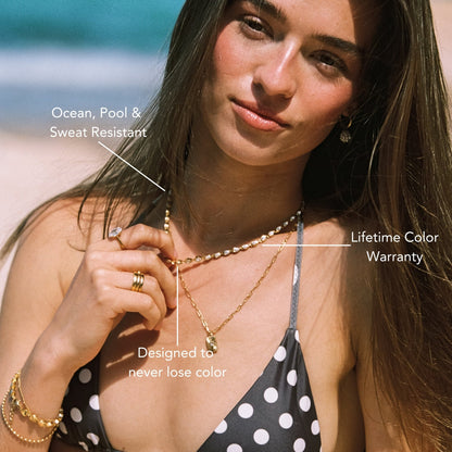 White Zircon Oval Link Necklace — Solea