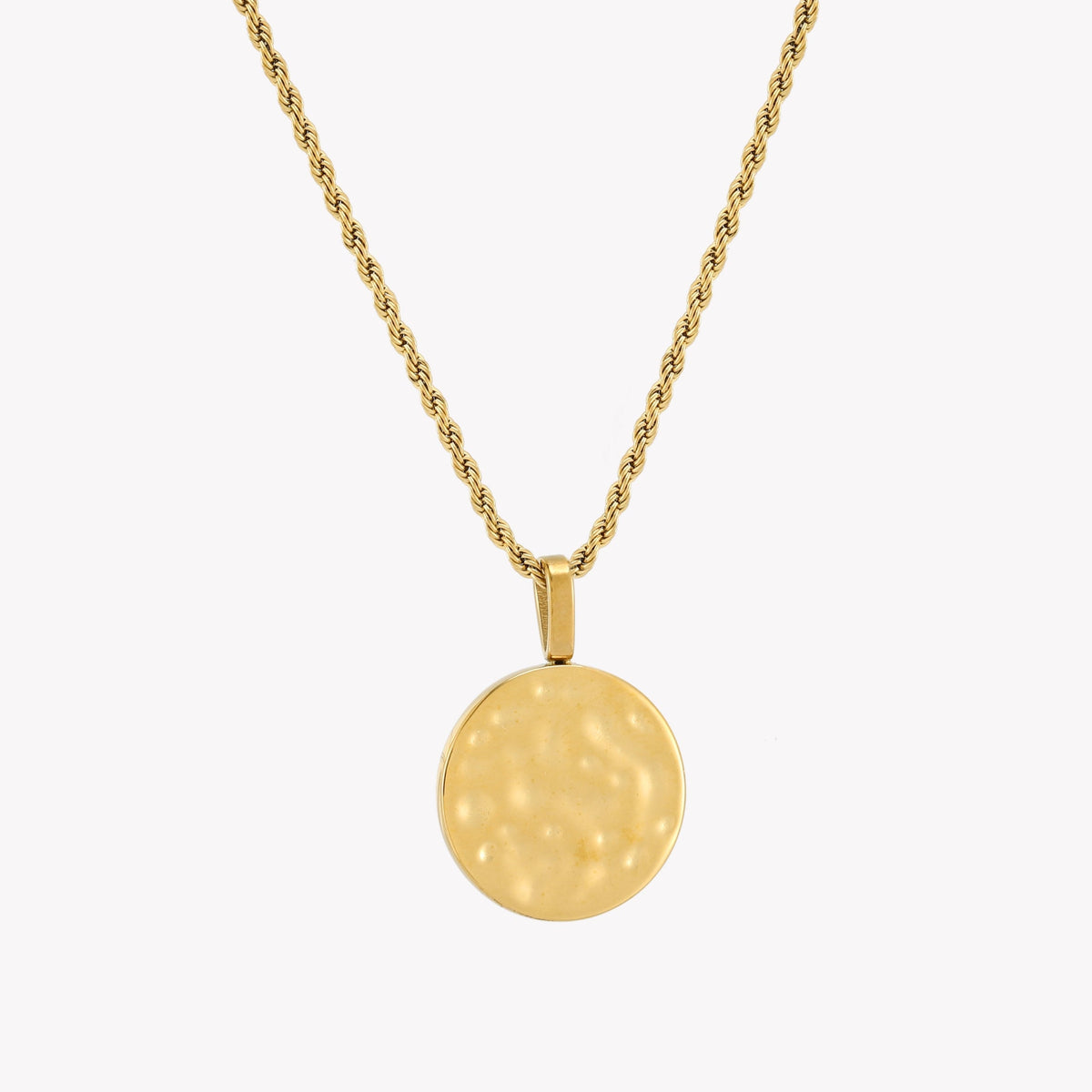 Hammered Disc Pendant Necklace — Sorella