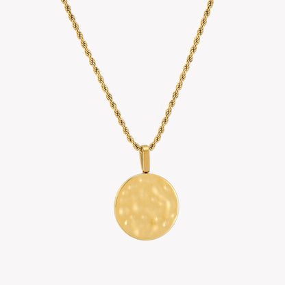 Hammered Disc Pendant Necklace — Sorella
