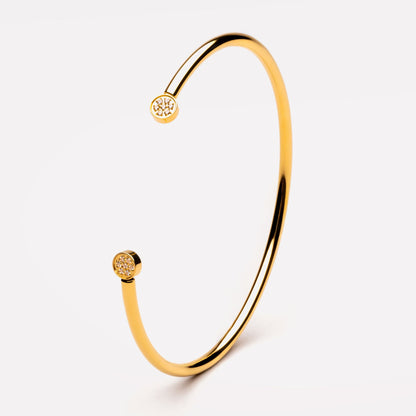 Pavé Disc End Cuff Bracelet — Mirari