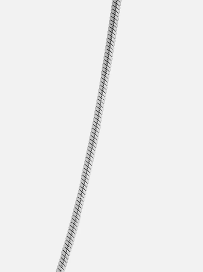 Men’s Box Chain Necklace, 55 cm, Platinum-Plated Steel