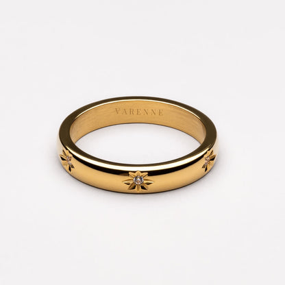 Starburst Zircon Band Ring, 3.4 mm