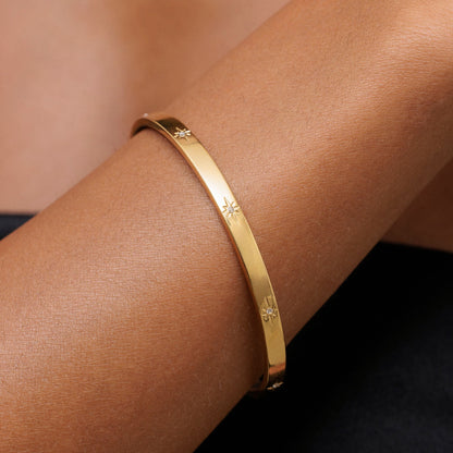 Starburst Zircon Cuff Bracelet — Starlight