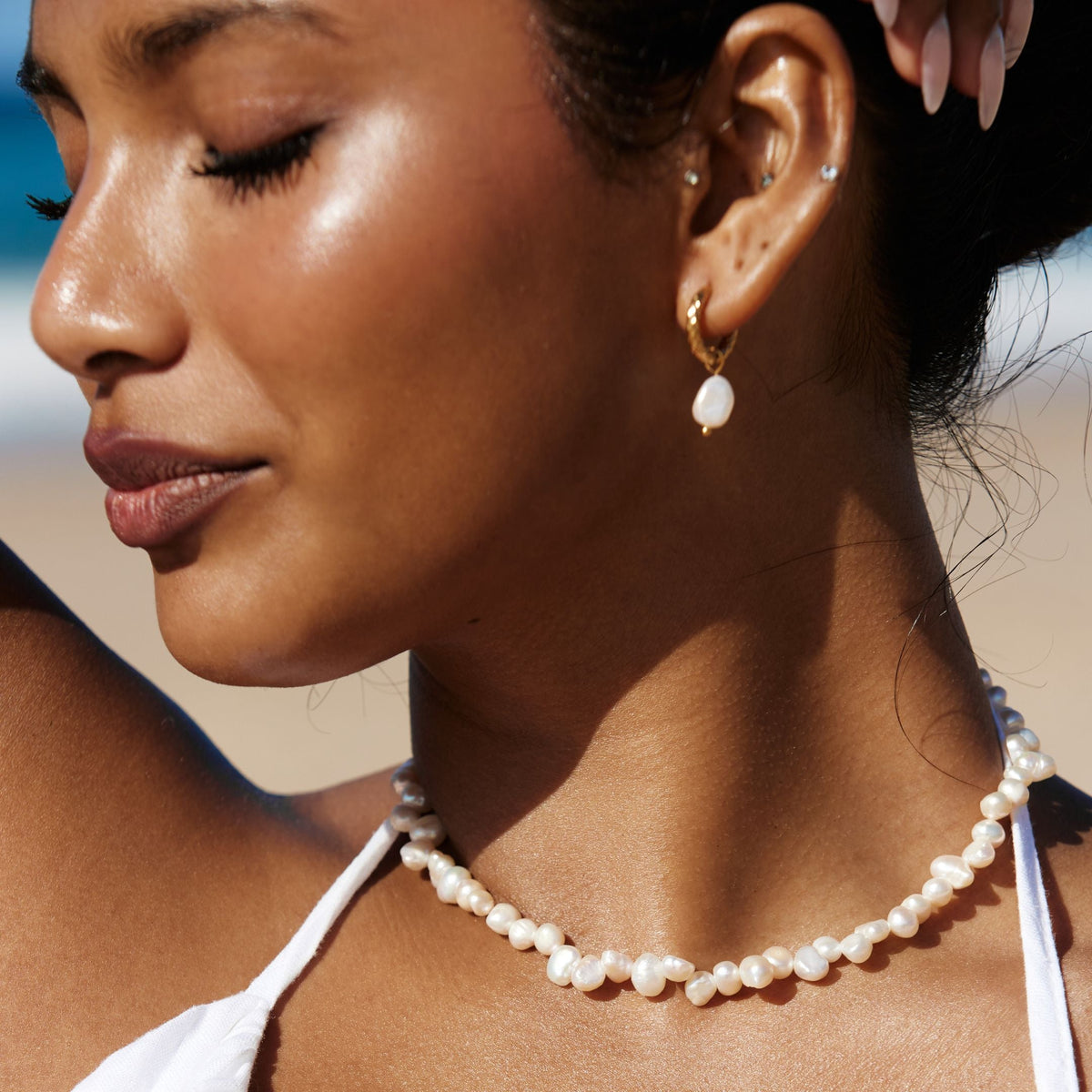 Irregular Freshwater Pearl Choker, 36–41 cm — Sunseeker