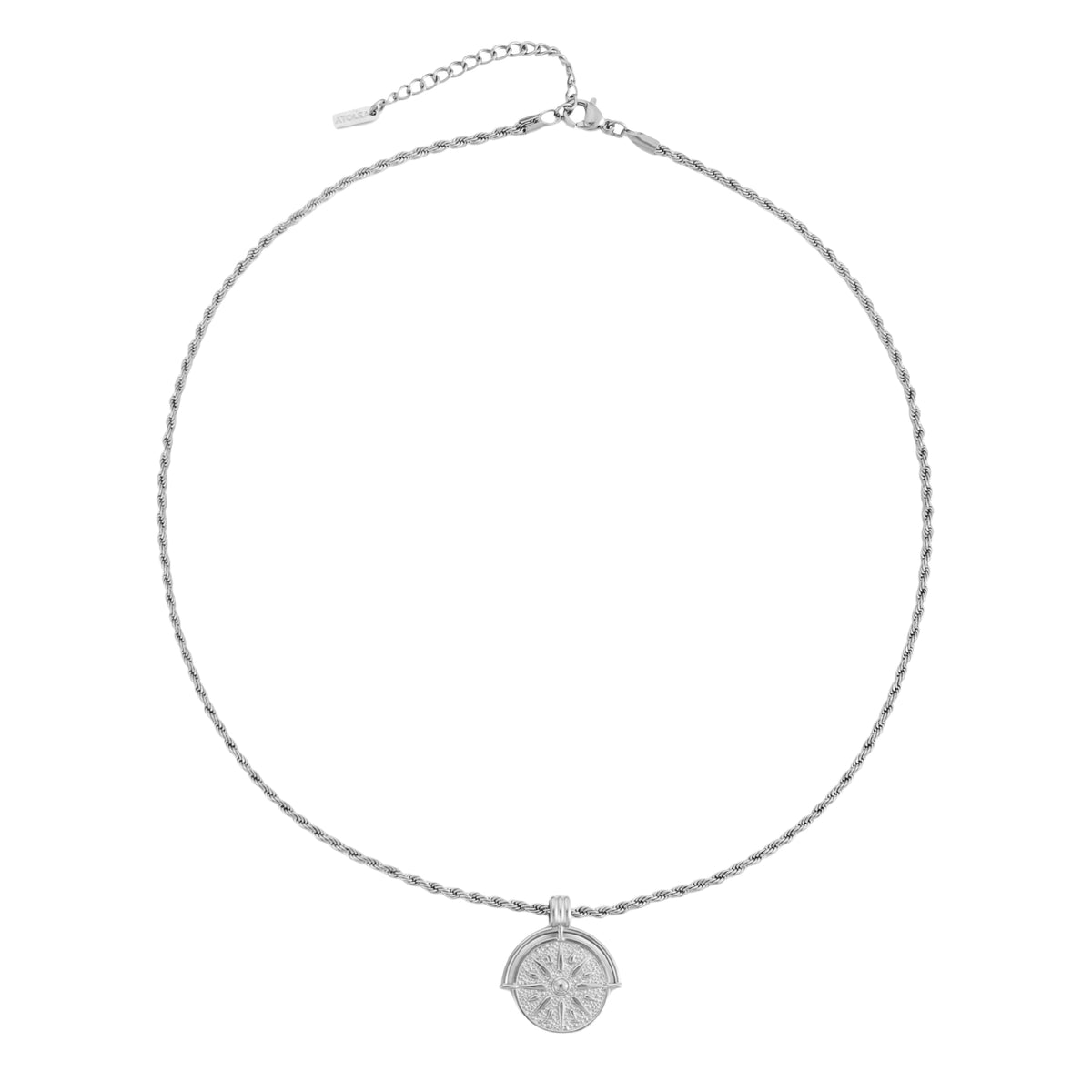 Sun Coin Rope Chain Necklace, 21 mm
