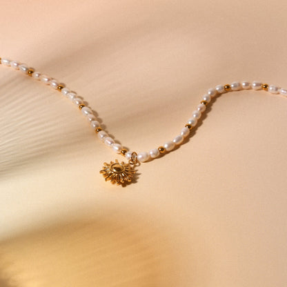 Sun Charm Freshwater Pearl Necklace — Naoussa