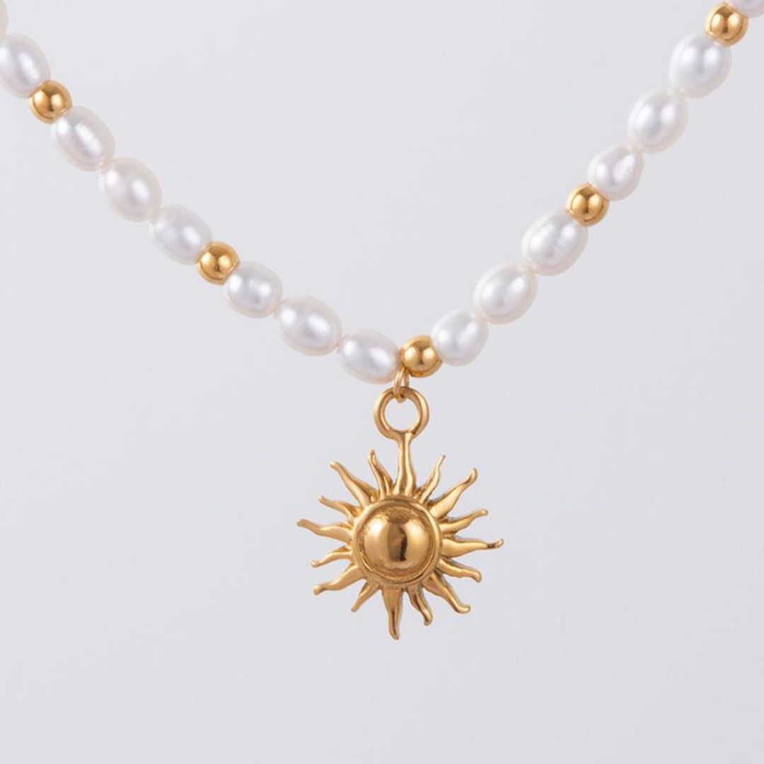 Sun Charm Freshwater Pearl Necklace — Naoussa