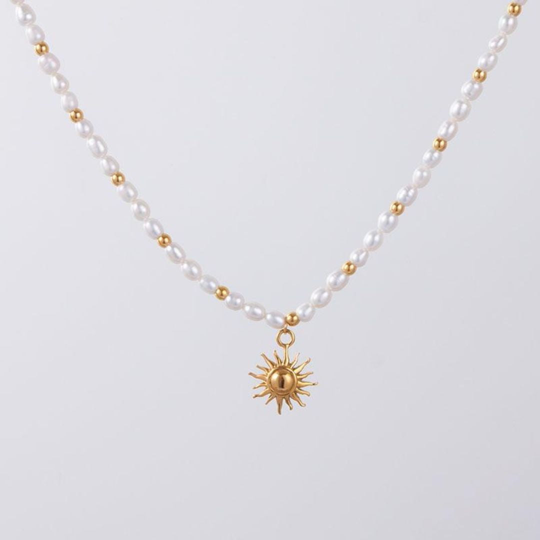 Sun Charm Freshwater Pearl Necklace — Naoussa