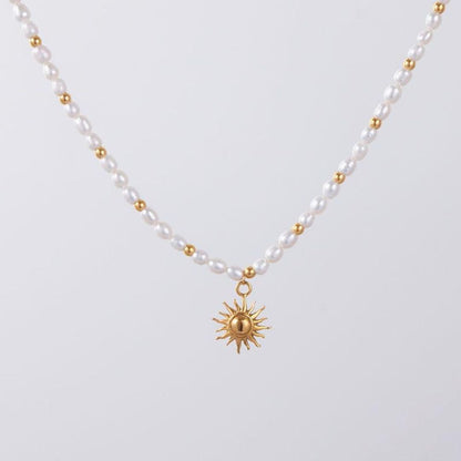 Sun Charm Freshwater Pearl Necklace — Naoussa