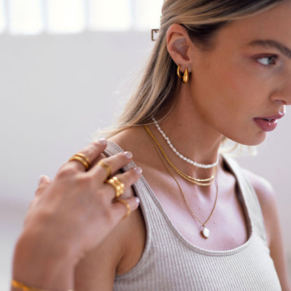 Sculpted Teardrop Hoop Earrings, Gold-Tone