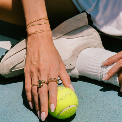 Triple Wave Band Ring — Ocean