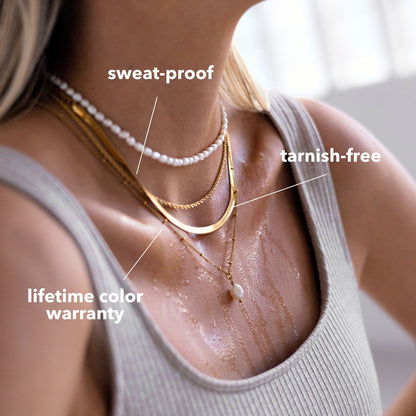 Herringbone Choker, 4 mm, 39–44 cm — Kauai