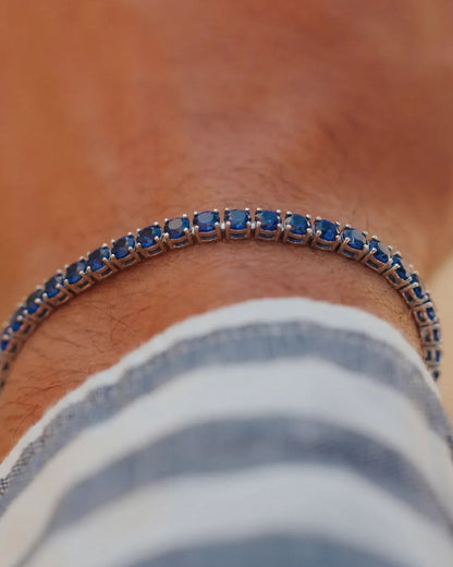 Five-Color Tennis Bracelet Set, 4 mm, Silver-Plated — Spring Edit