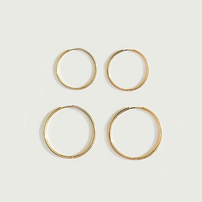 Thin Hoop Earrings, 25 or 30 mm