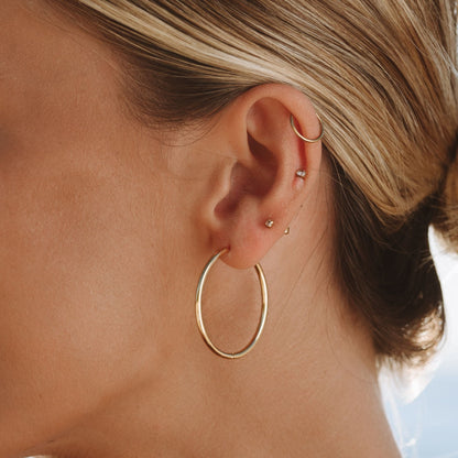 Thin Hoop Earrings, 25 or 30 mm