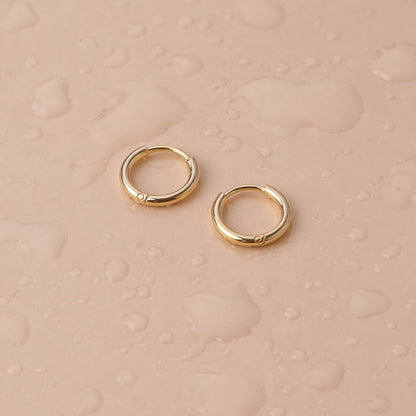 Tiny Plain Huggie Hoops, 8 mm Inside Diameter