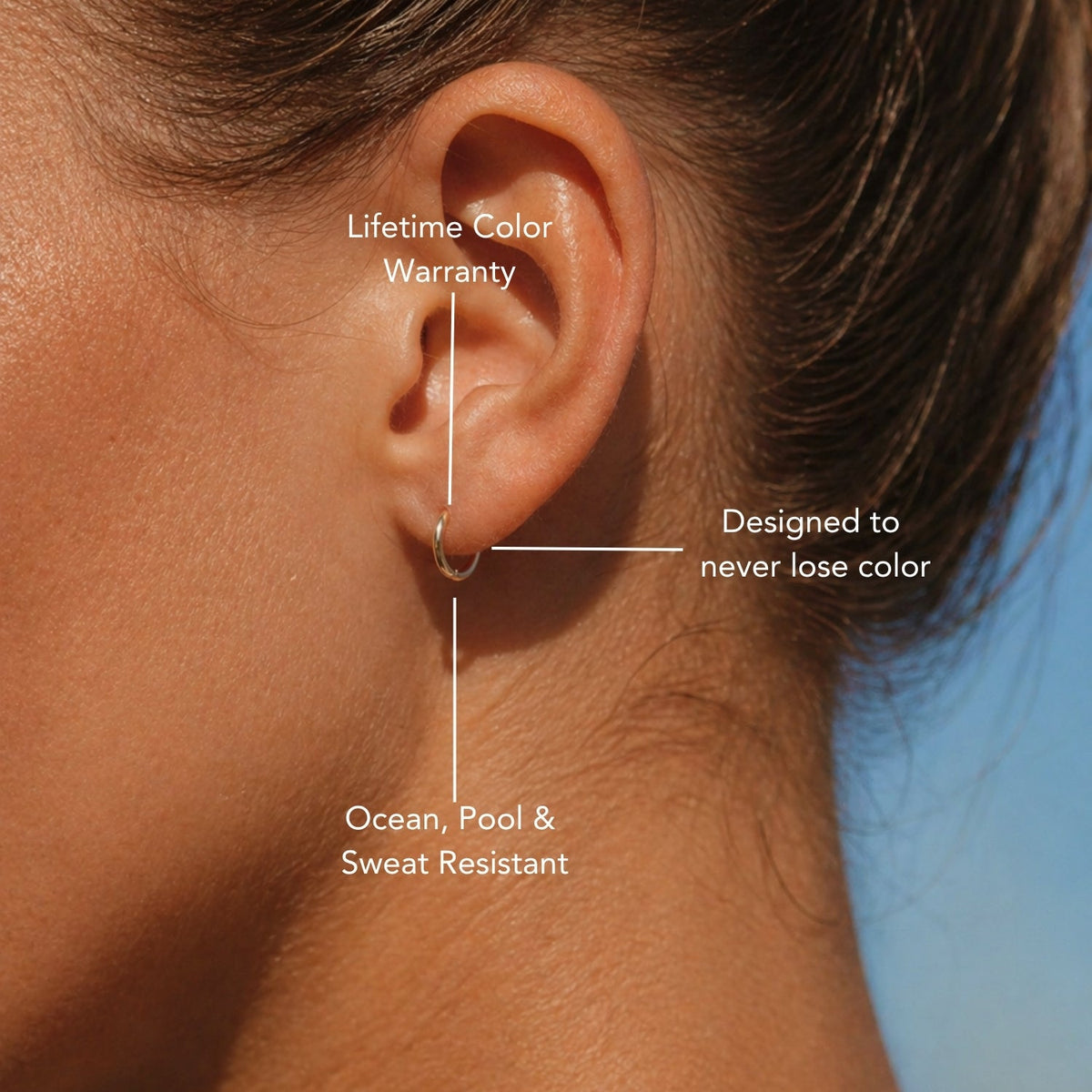 Tiny Plain Huggie Hoops, 8 mm Inside Diameter