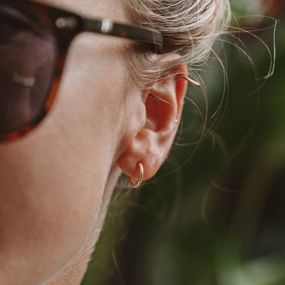 Tiny Plain Huggie Hoops, 8 mm Inside Diameter