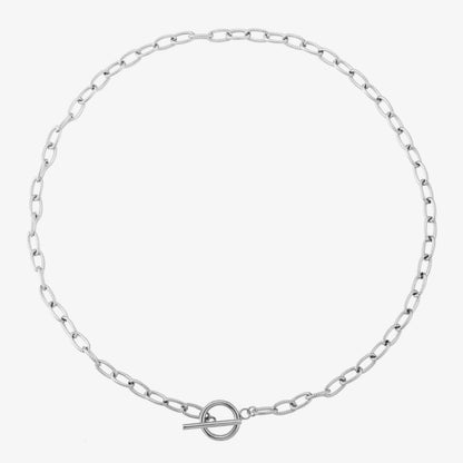 Paperclip Toggle Choker, 42 cm, Steel