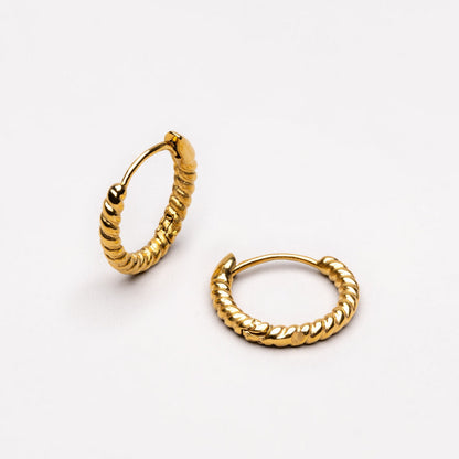 Twisted Rope Hoop Earrings, 10 mm