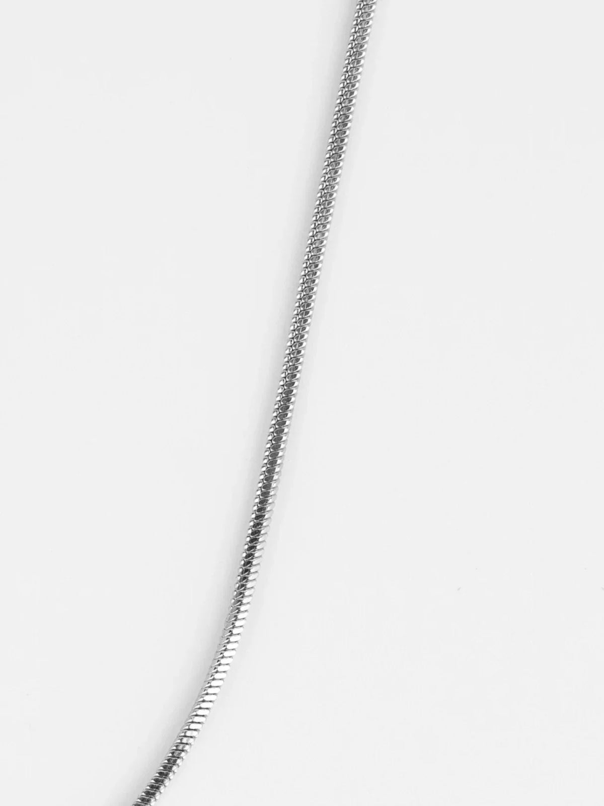 Flat Link Necklace, 3 mm, Silver-Tone Stainless Steel — Vento