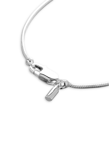 Flat Link Necklace, 3 mm, Silver-Tone Stainless Steel — Vento