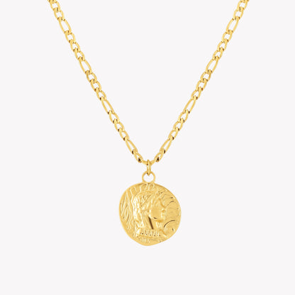 Roman Coin Pendant Necklace, Steel — Roma