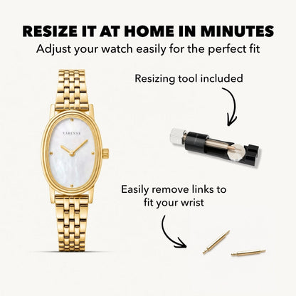 Oval Mother-of-Pearl Quartz Watch — Aurea