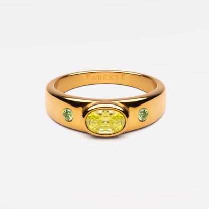 Three Green Zircon Band Ring — Basilic