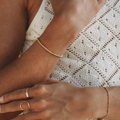 Metal Bead Bracelet, 3 mm × 16 cm