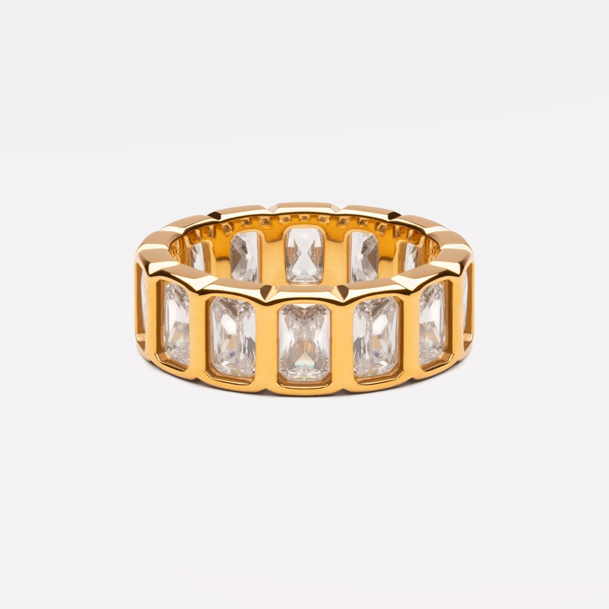 White Zircon Eternity Ring, 6.4 mm — Formentera