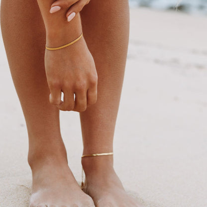 Herringbone Bracelet, 4 mm × 16 cm — Kauai