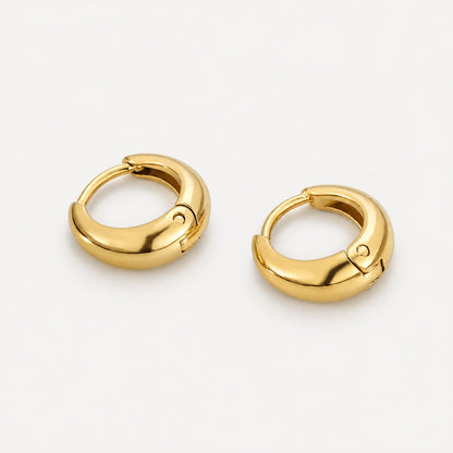 Bold Hoop Earrings, 10 mm, 18K Gold PVD Steel