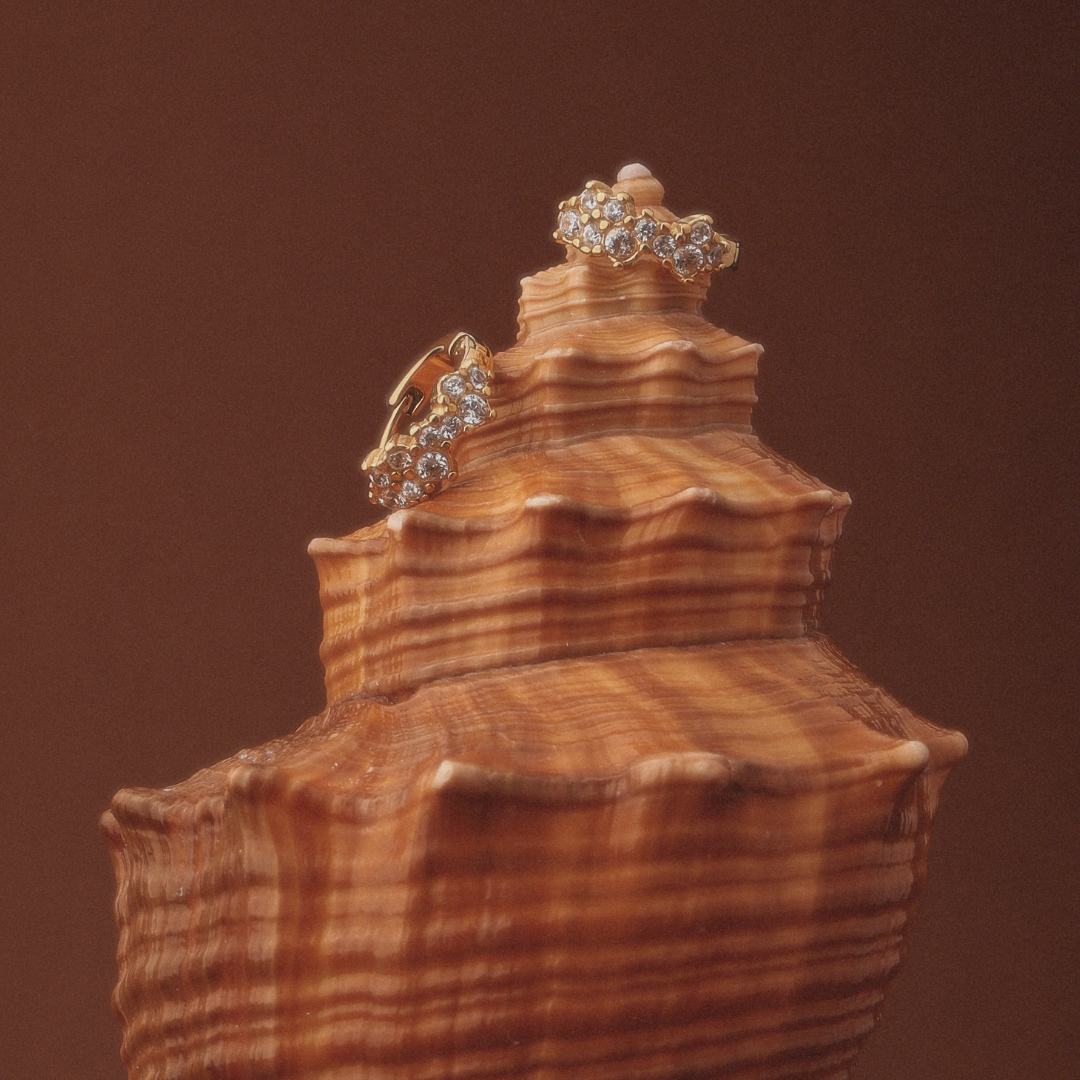 White Zircon Cluster Huggie Earrings — Starlight
